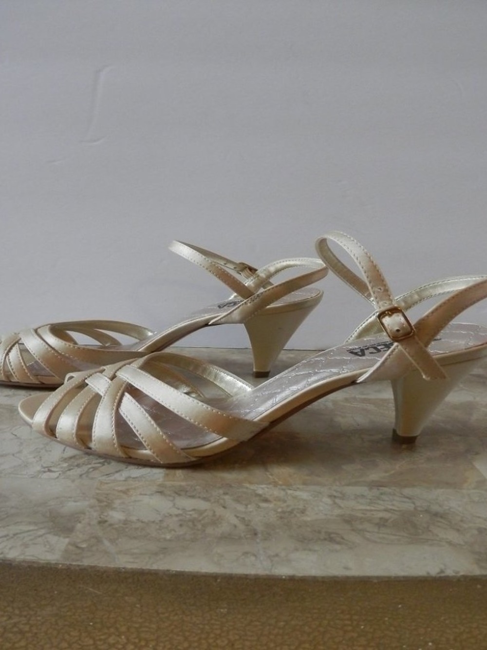 Women's Champagne Strappy Low Heel Sandals